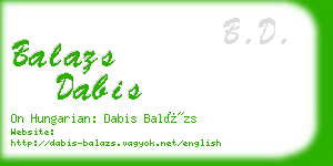 balazs dabis business card